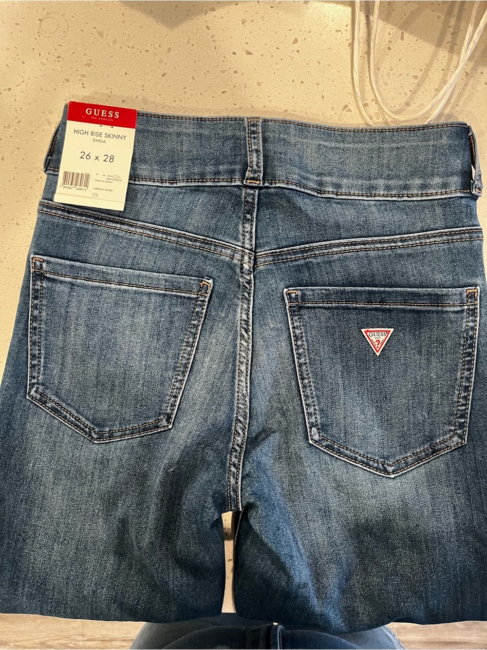 GUESS High Rise Skinny Jeans in Medium Blue Wash